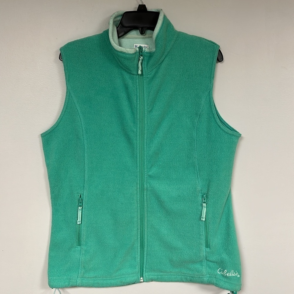 Cabela's Women's Full Zip Fleece Vest with Pockets Mint Green Color, L